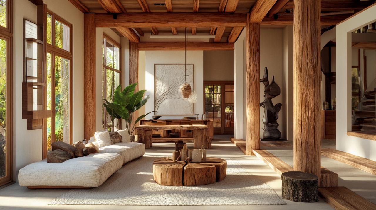 ideas creativas para usar madera natural en la decoración de interiores